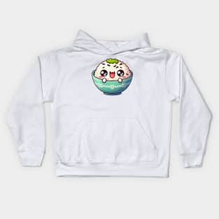 Adorable Rice Bowl Delight Kids Hoodie